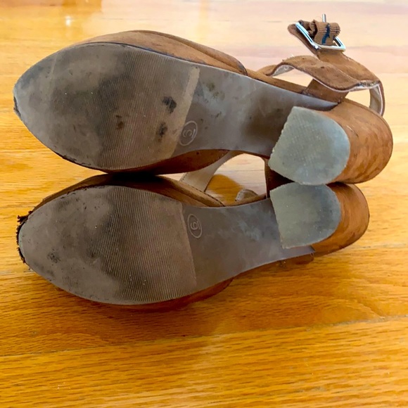 Women Strapped Heel, Open Toe, Brown, Fake Suede,6 - Picture 8 of 8